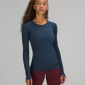 Lululemon Swiftly Tech Long Sleeve Shirt in green/gray/blue color